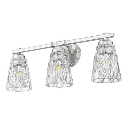 Z-Lite Andree 24" 3-Light Brushed Nickel Steel Frame Clear Glass Shade Vanity Lighting