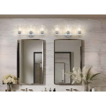 Z-Lite Andree 24" 3-Light Brushed Nickel Steel Frame Clear Glass Shade Vanity Lighting