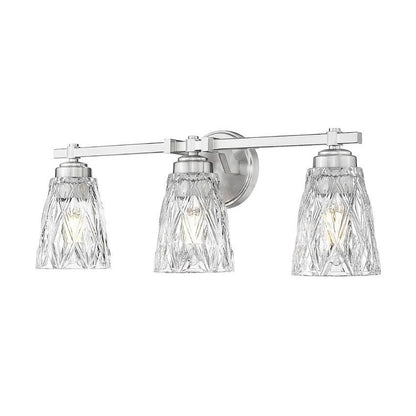 Z-Lite Andree 24" 3-Light Brushed Nickel Steel Frame Clear Glass Shade Vanity Lighting