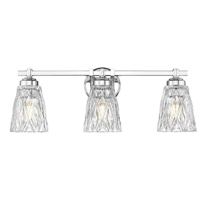 Z-Lite Andree 24" 3-Light Chrome Steel Frame Clear Glass Shade Vanity Lighting