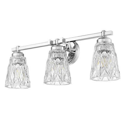 Z-Lite Andree 24" 3-Light Chrome Steel Frame Clear Glass Shade Vanity Lighting