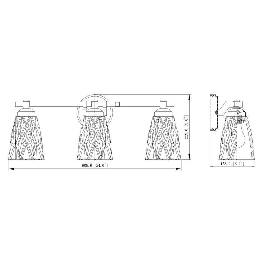 Z-Lite Andree 24" 3-Light Chrome Steel Frame Clear Glass Shade Vanity Lighting