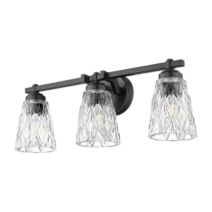 Z-Lite Andree 24" 3-Light Matte Black Steel Frame Clear Glass Shade Vanity Lighting
