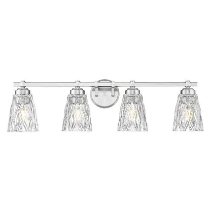 Z-Lite Andree 32" 4-Light Brushed Nickel Steel Frame Clear Glass Shade Vanity Lighting