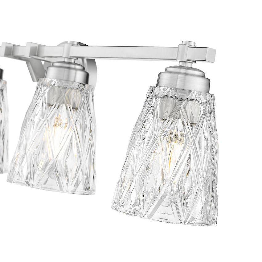 Z-Lite Andree 32" 4-Light Brushed Nickel Steel Frame Clear Glass Shade Vanity Lighting
