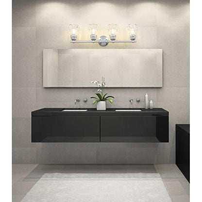 Z-Lite Andree 32" 4-Light Brushed Nickel Steel Frame Clear Glass Shade Vanity Lighting