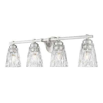 Z-Lite Andree 32" 4-Light Brushed Nickel Steel Frame Clear Glass Shade Vanity Lighting