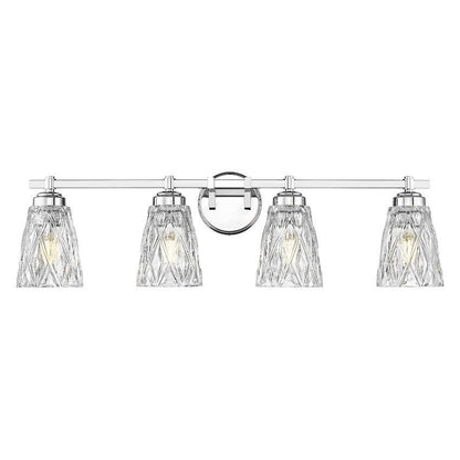 Z-Lite Andree 32" 4-Light Chrome Steel Frame Clear Glass Shade Vanity Lighting