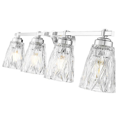 Z-Lite Andree 32" 4-Light Chrome Steel Frame Clear Glass Shade Vanity Lighting