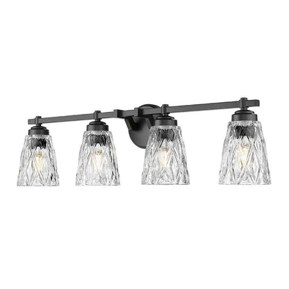 Z-Lite Andree 32" 4-Light Matte Black Steel Frame Clear Glass Shade Vanity Lighting