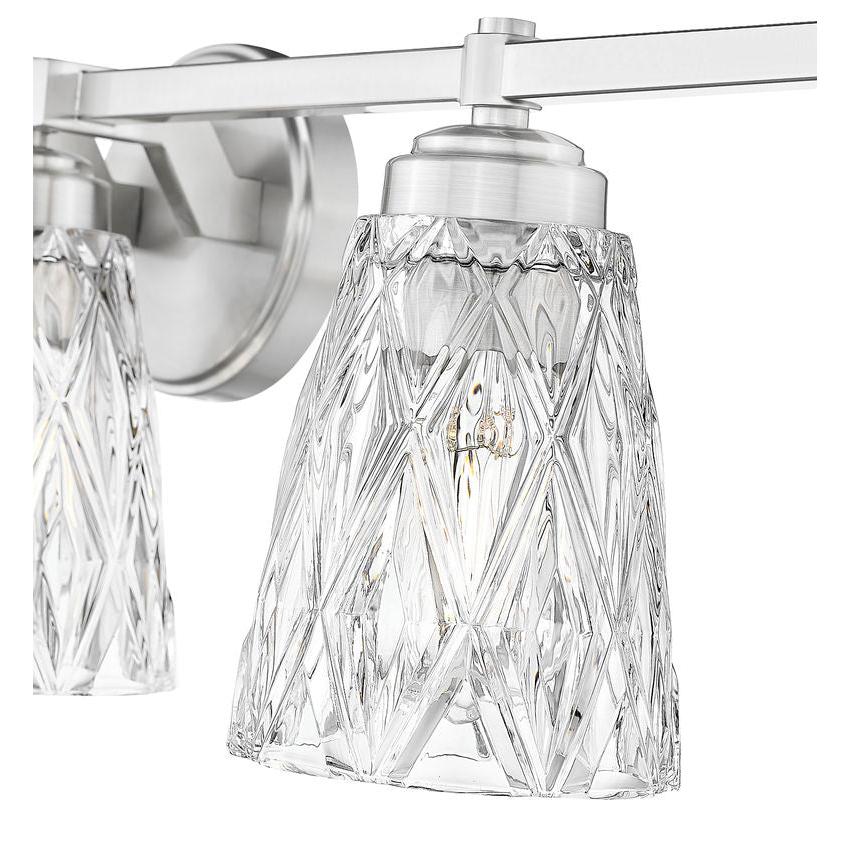 Z-Lite Andree 40" 5-Light Brushed Nickel Steel Frame Clear Glass Shade Vanity Lighting