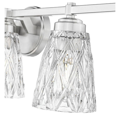 Z-Lite Andree 40" 5-Light Brushed Nickel Steel Frame Clear Glass Shade Vanity Lighting