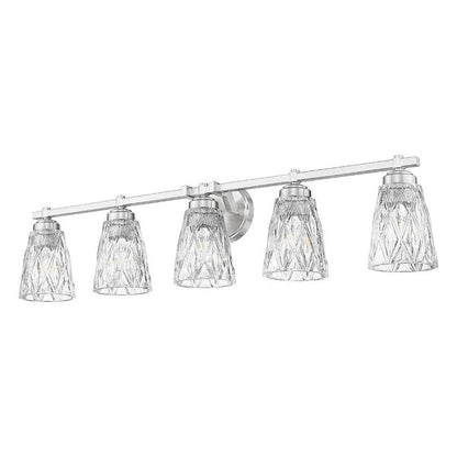 Z-Lite Andree 40" 5-Light Brushed Nickel Steel Frame Clear Glass Shade Vanity Lighting