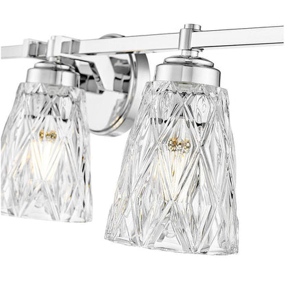 Z-Lite Andree 40" 5-Light Chrome Steel Frame Clear Glass Shade Vanity Lighting