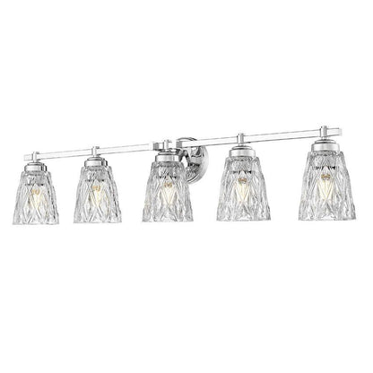 Z-Lite Andree 40" 5-Light Chrome Steel Frame Clear Glass Shade Vanity Lighting