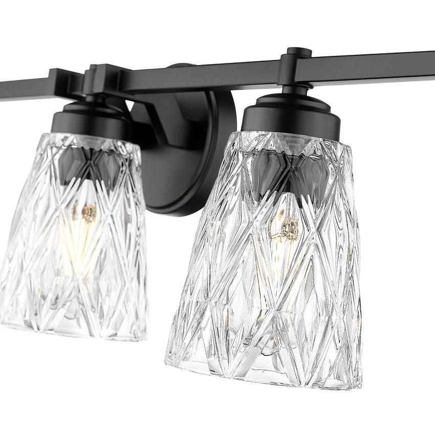 Z-Lite Andree 40" 5-Light Matte Black Steel Frame Clear Glass Shade Vanity Lighting