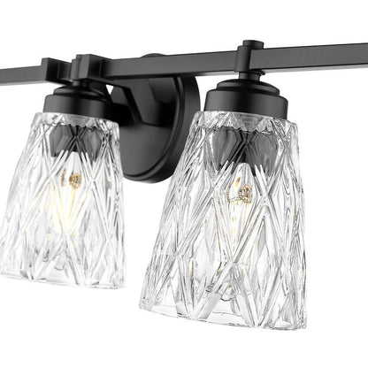 Z-Lite Andree 40" 5-Light Matte Black Steel Frame Clear Glass Shade Vanity Lighting