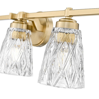 Z-Lite Andree 40" 5-Light Modern Gold Steel Frame Clear Glass Shade Vanity Lighting