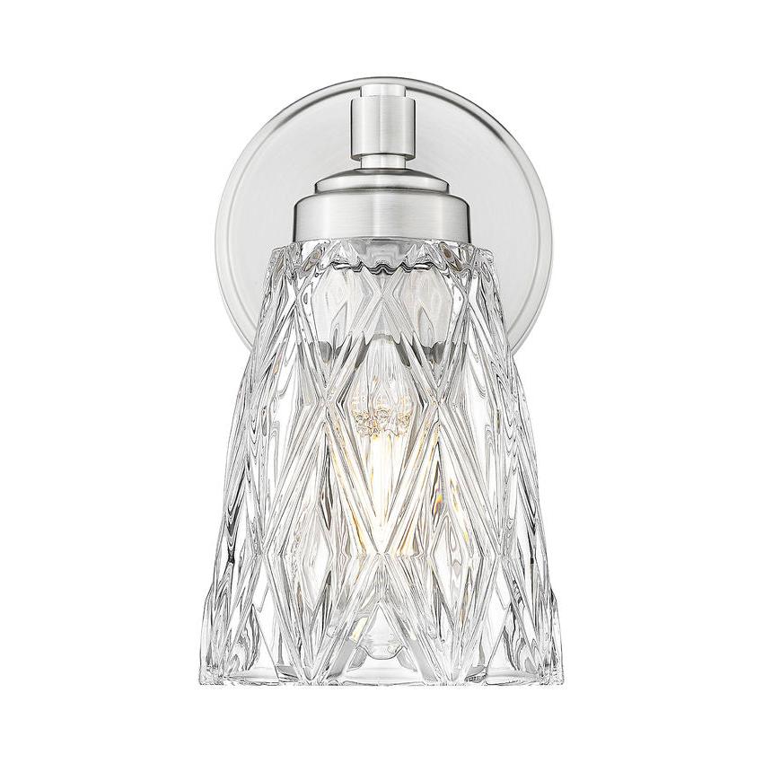 Z-Lite Andree 5" 1-Light Brushed Nickel Steel Frame Clear Glass Shade Wall Sconce
