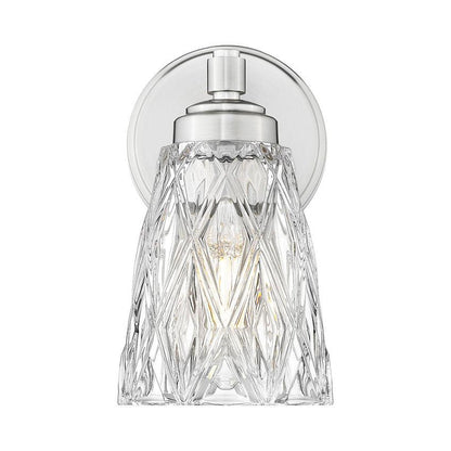 Z-Lite Andree 5" 1-Light Brushed Nickel Steel Frame Clear Glass Shade Wall Sconce