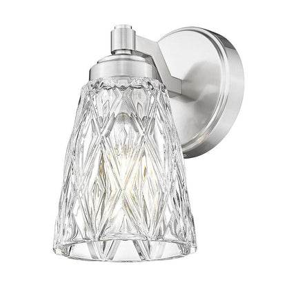 Z-Lite Andree 5" 1-Light Brushed Nickel Steel Frame Clear Glass Shade Wall Sconce