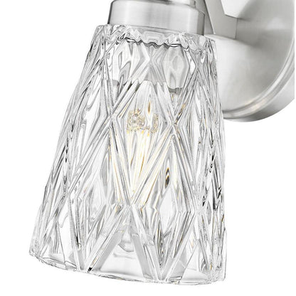 Z-Lite Andree 5" 1-Light Brushed Nickel Steel Frame Clear Glass Shade Wall Sconce