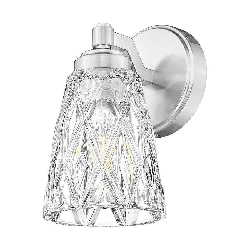 Z-Lite Andree 5" 1-Light Brushed Nickel Steel Frame Clear Glass Shade Wall Sconce