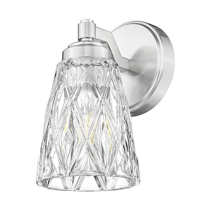 Z-Lite Andree 5" 1-Light Brushed Nickel Steel Frame Clear Glass Shade Wall Sconce