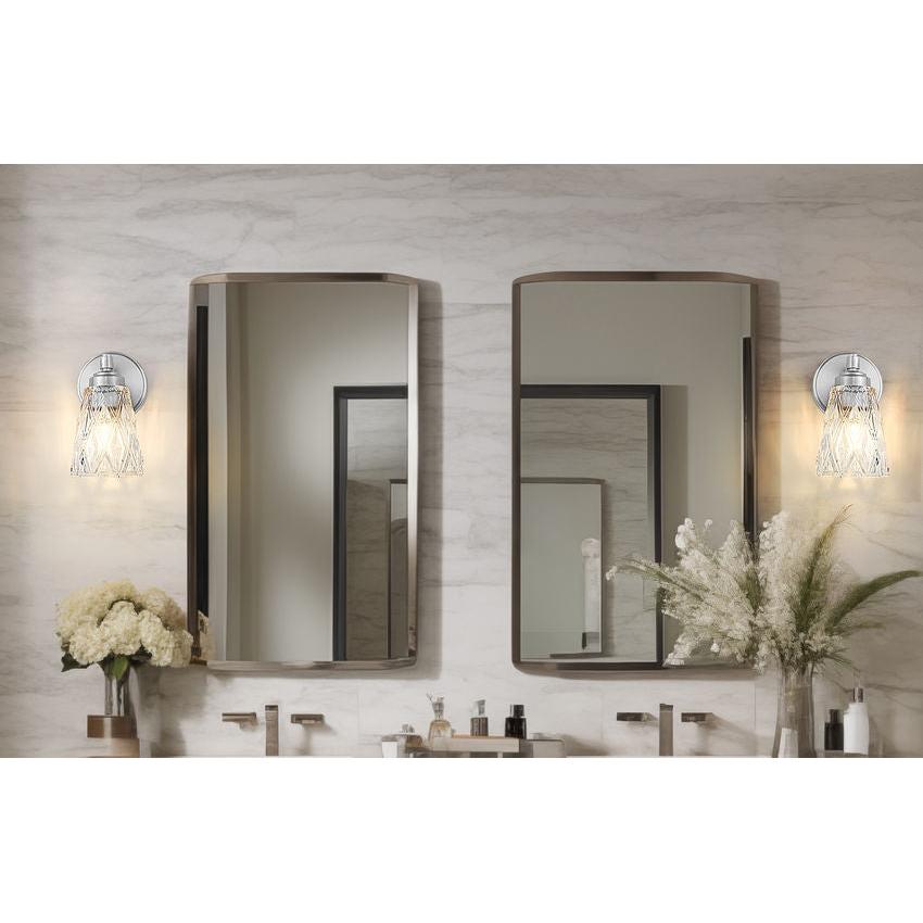 Z-Lite Andree 5" 1-Light Brushed Nickel Steel Frame Clear Glass Shade Wall Sconce