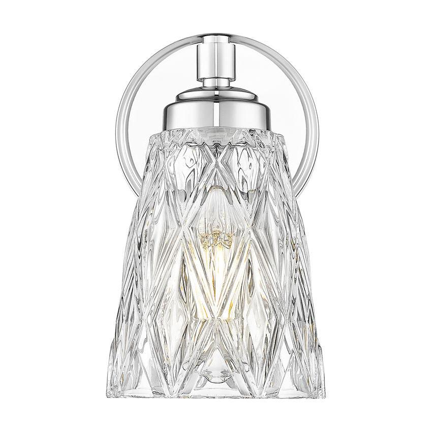 Z-Lite Andree 5" 1-Light Chrome Steel Frame Clear Glass Shade Wall Sconce