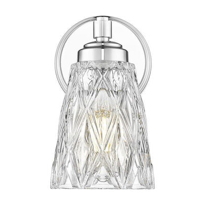 Z-Lite Andree 5" 1-Light Chrome Steel Frame Clear Glass Shade Wall Sconce