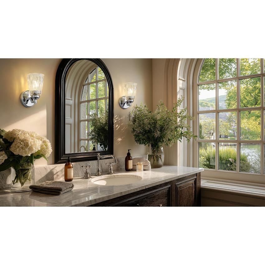 Z-Lite Andree 5" 1-Light Chrome Steel Frame Clear Glass Shade Wall Sconce