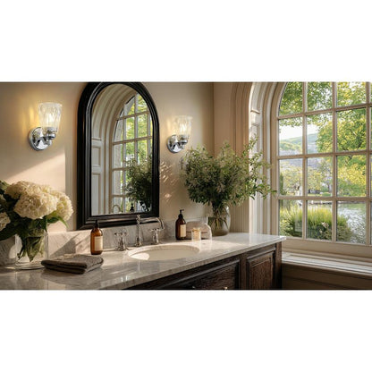 Z-Lite Andree 5" 1-Light Chrome Steel Frame Clear Glass Shade Wall Sconce