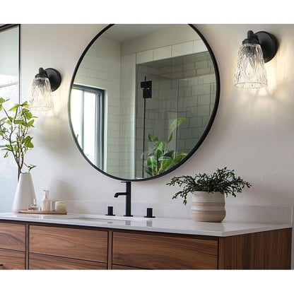 Z-Lite Andree 5" 1-Light Matte Black Steel Frame Clear Glass Shade Wall Sconce