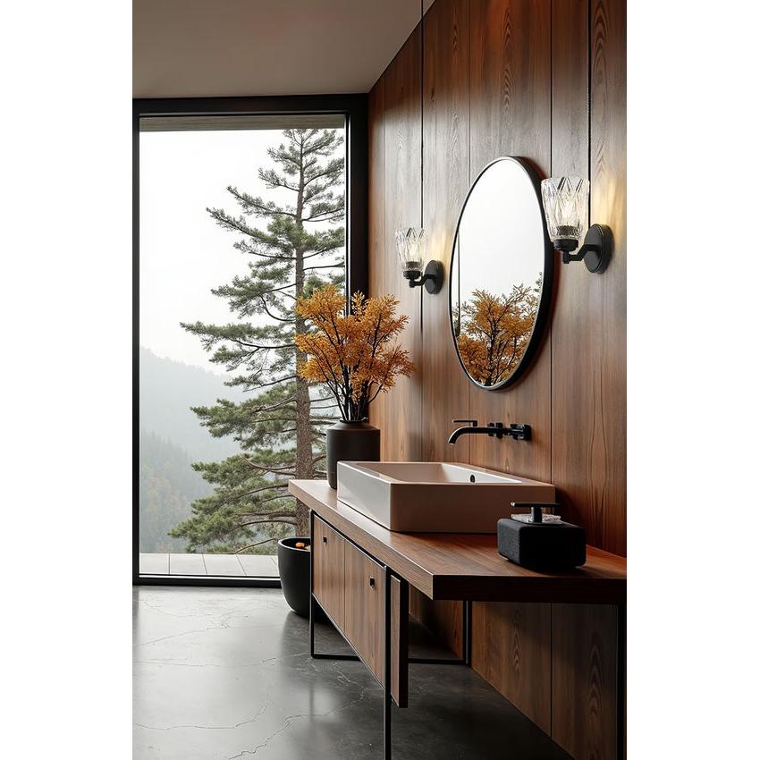 Z-Lite Andree 5" 1-Light Matte Black Steel Frame Clear Glass Shade Wall Sconce