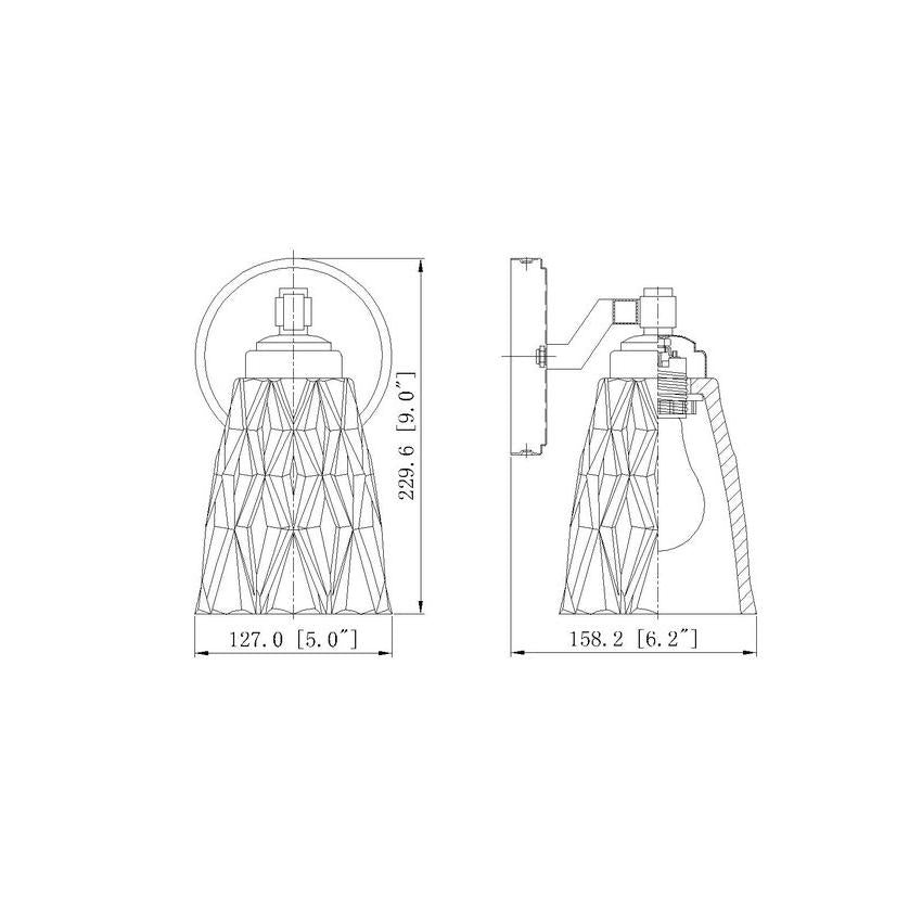 Z-Lite Andree 5" 1-Light Matte Black Steel Frame Clear Glass Shade Wall Sconce