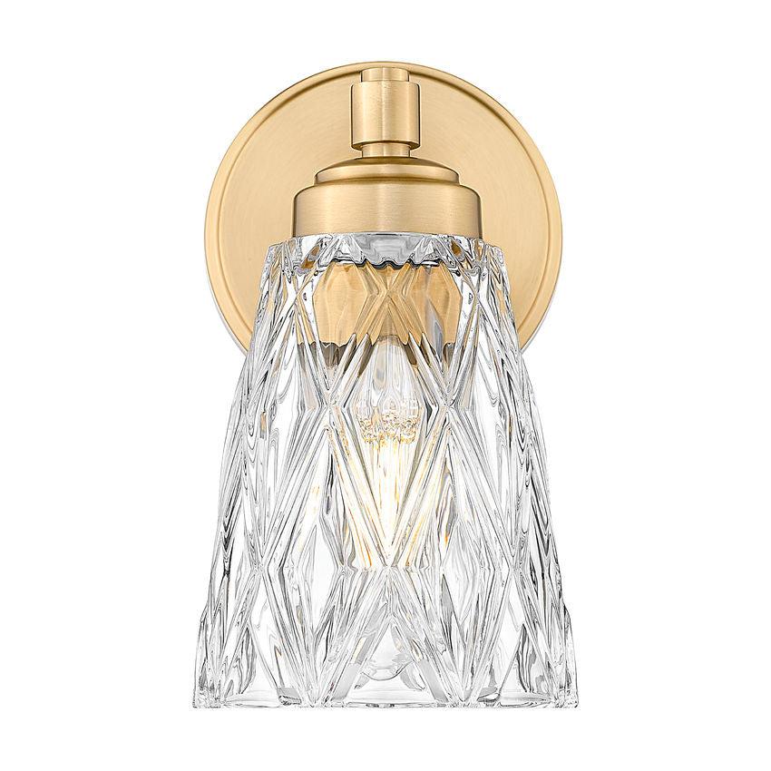 Z-Lite Andree 5" 1-Light Modern Gold Steel Frame Clear Glass Shade Wall Sconce