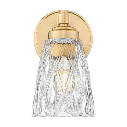 Z-Lite Andree 5" 1-Light Modern Gold Steel Frame Clear Glass Shade Wall Sconce