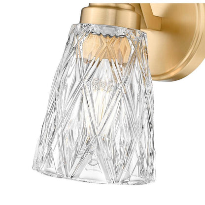 Z-Lite Andree 5" 1-Light Modern Gold Steel Frame Clear Glass Shade Wall Sconce