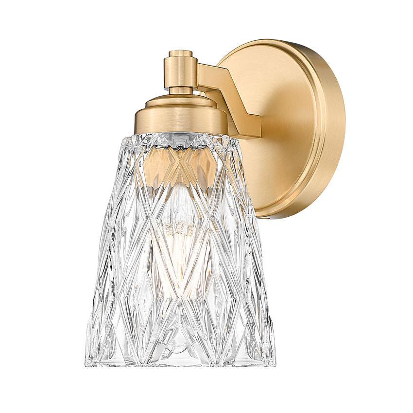 Z-Lite Andree 5" 1-Light Modern Gold Steel Frame Clear Glass Shade Wall Sconce
