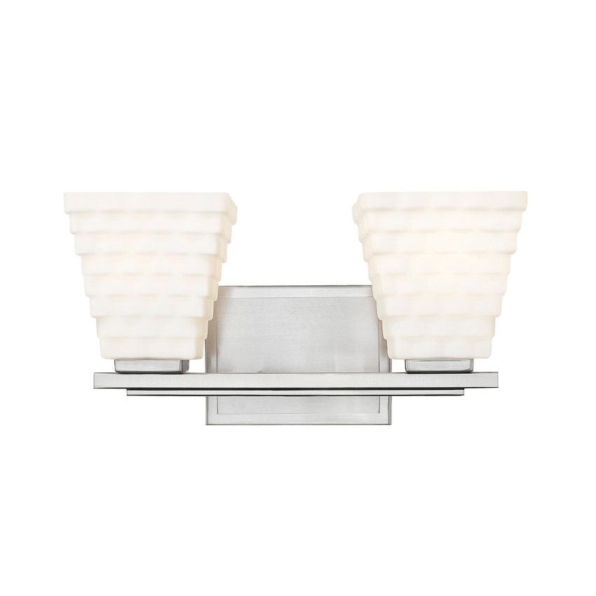 Z-Lite Annalise 14" 2-Light Brushed Nickel Matte Opal Glass Shade Vanity Light