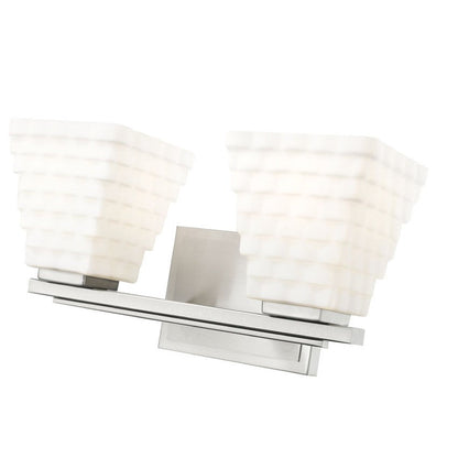 Z-Lite Annalise 14" 2-Light Brushed Nickel Matte Opal Glass Shade Vanity Light