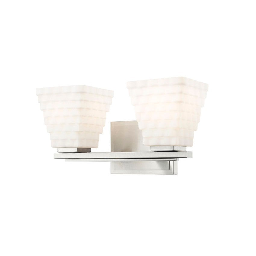 Z-Lite Annalise 14" 2-Light Brushed Nickel Matte Opal Glass Shade Vanity Light