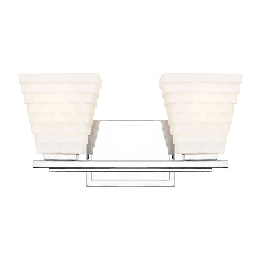 Z-Lite Annalise 14" 2-Light Chrome Matte Opal Glass Shade Vanity Light