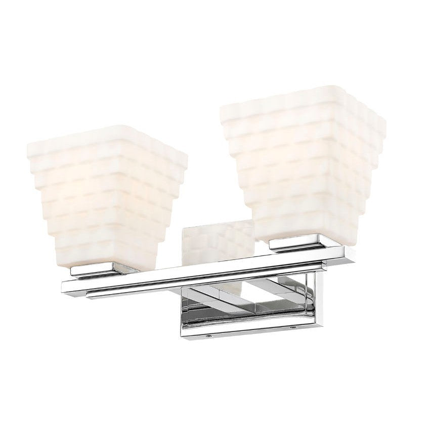 Z-Lite Annalise 14" 2-Light Chrome Matte Opal Glass Shade Vanity Light