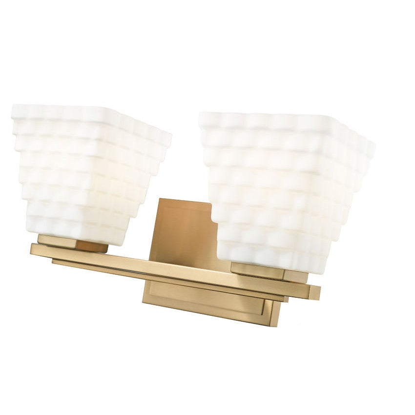 Z-Lite Annalise 14" 2-Light Modern Gold Matte Opal Glass Shade Vanity Light