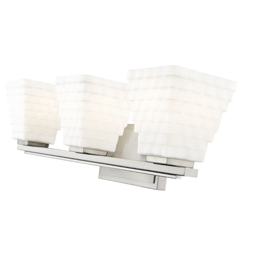 Z-Lite Annalise 24" 3-Light Brushed Nickel Matte Opal Glass Shade Vanity Light