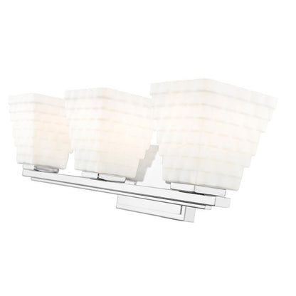 Z-Lite Annalise 24" 3-Light Chrome Matte Opal Glass Shade Vanity Light