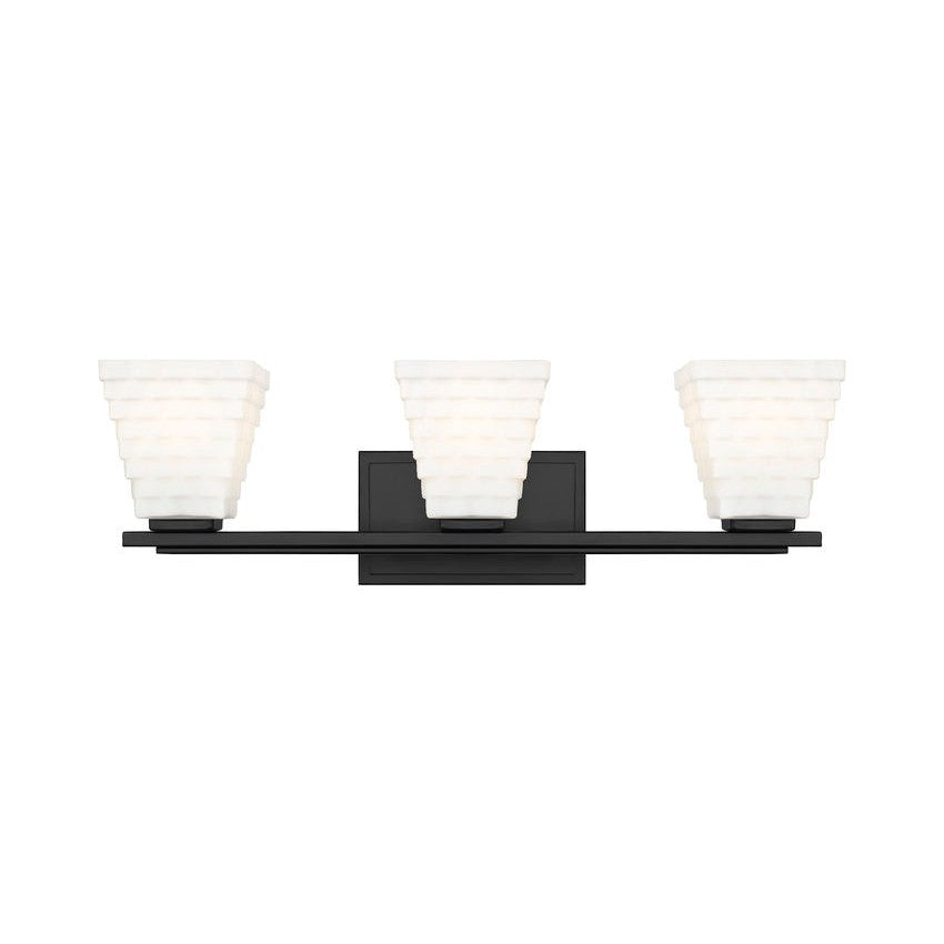 Z-Lite Annalise 24" 3-Light Matte Black Matte Opal Glass Shade Vanity Light