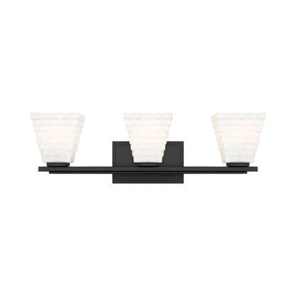 Z-Lite Annalise 24" 3-Light Matte Black Matte Opal Glass Shade Vanity Light